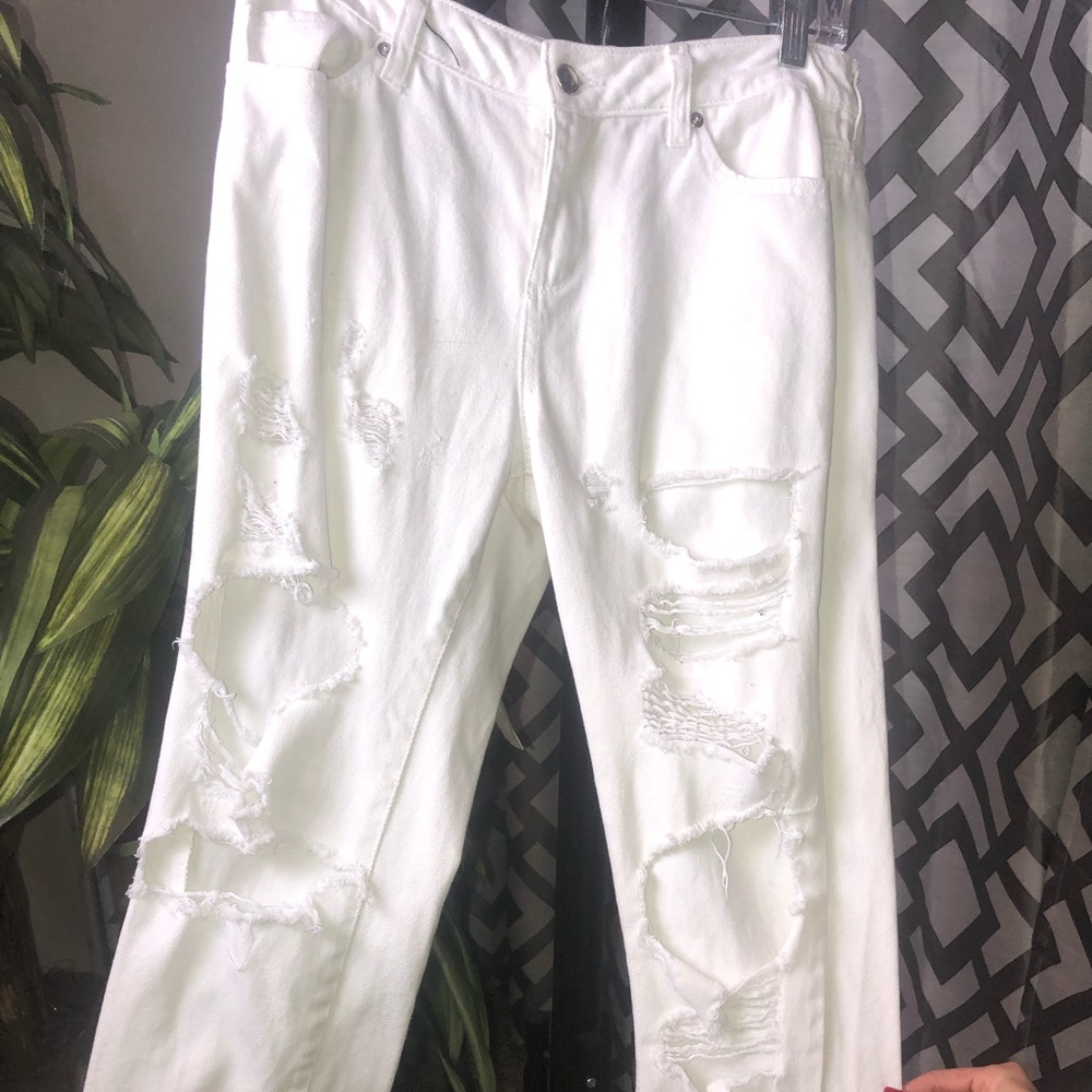 Ripped white jeans